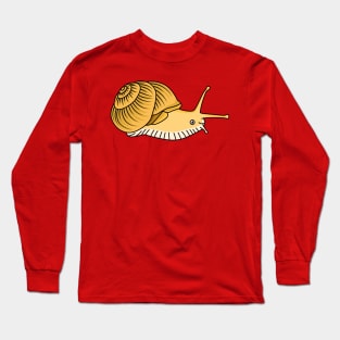 Cute yellow snail cartoon illustration Long Sleeve T-Shirt